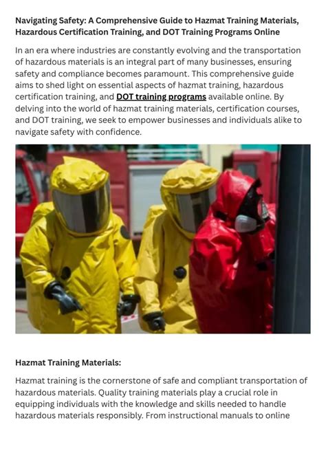 Who Should Attend Hazardous Material Training: A Comprehensive Guide to Safety and Responsibility